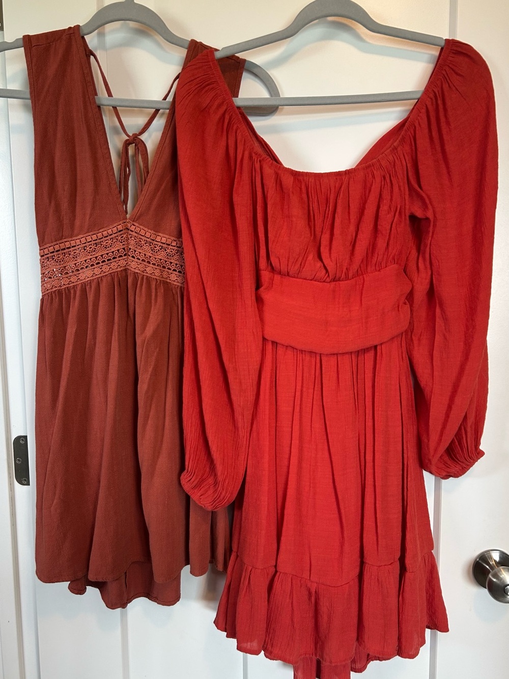 Boho Open Back Mini Dress Bundle 2pc Sleeveless & Long Sleeve S